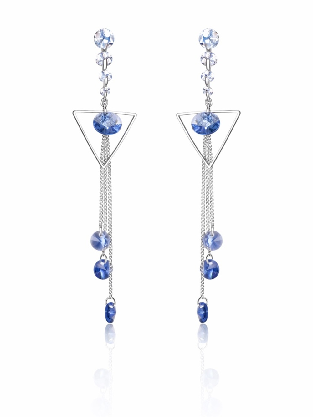 Swarovski Crystals The Onellah Long Triangle Earrings